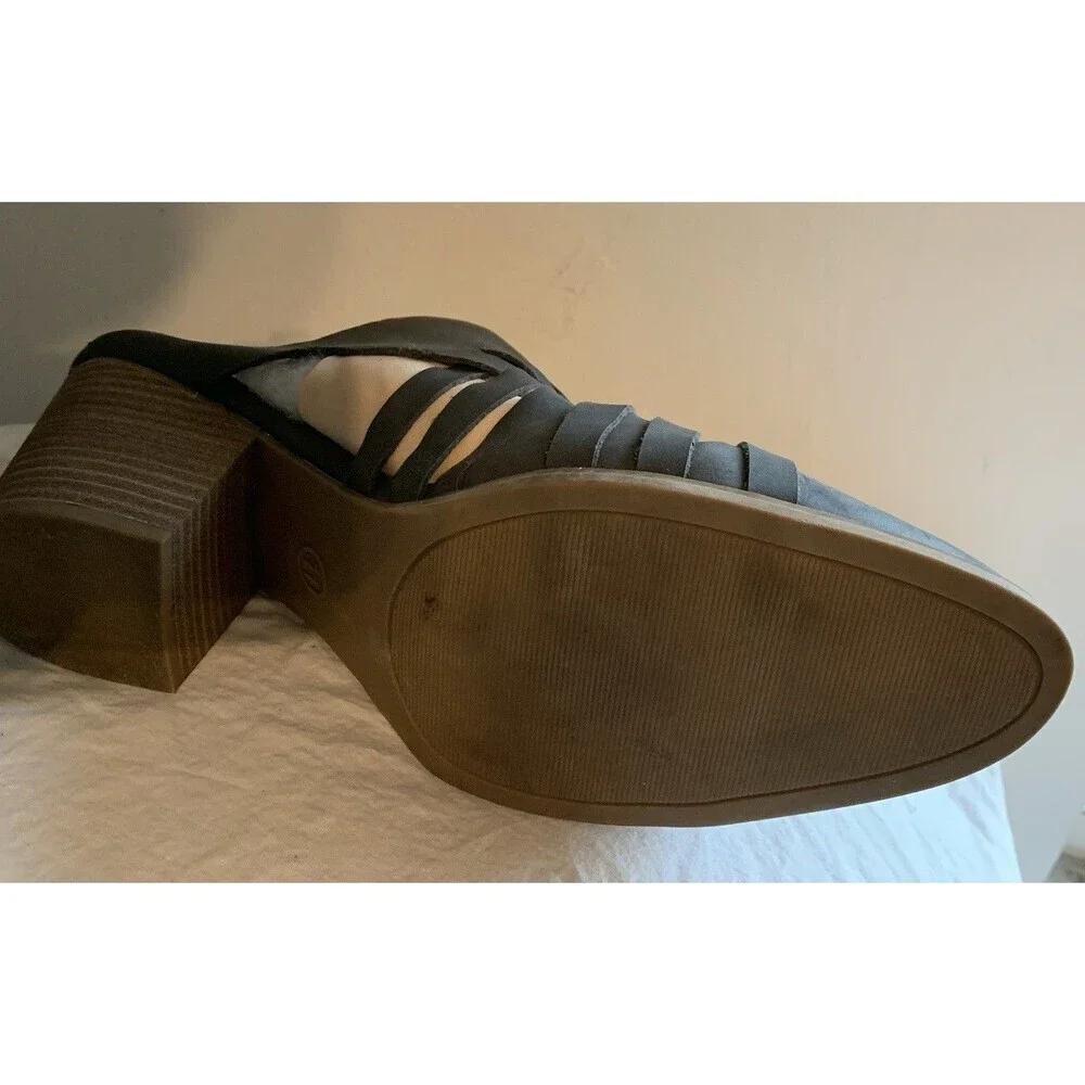 Universal Thread Aiden Blue-Gray Mules Booties Slip On Womens Sz 11 Block Heel
